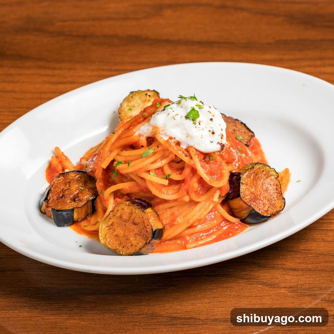 Eggplant Pasta with Cream Sauce