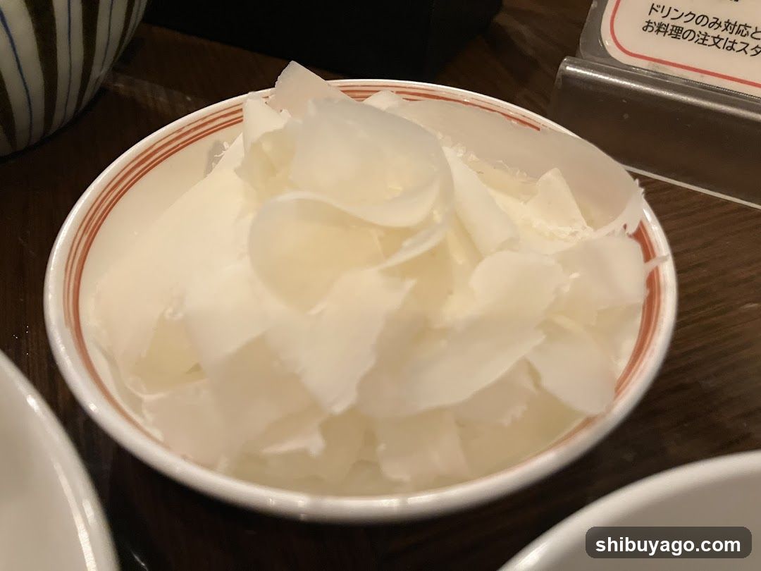 Bowl of pickled ginger (gari)