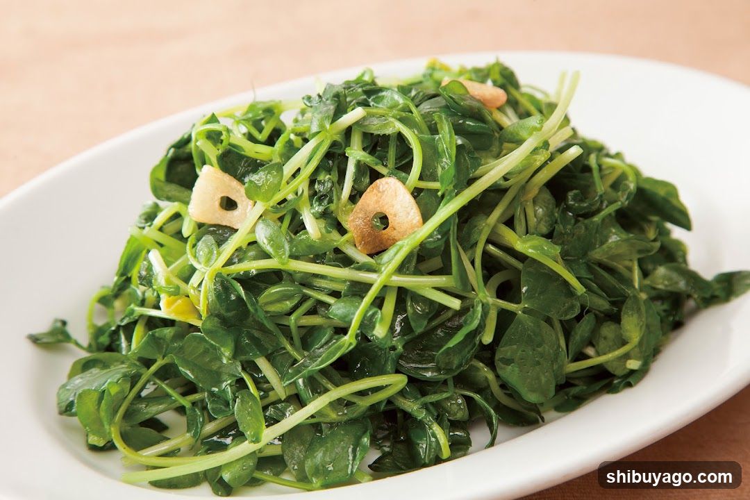 Stir-fried Pea Shoots with Garlic Slices