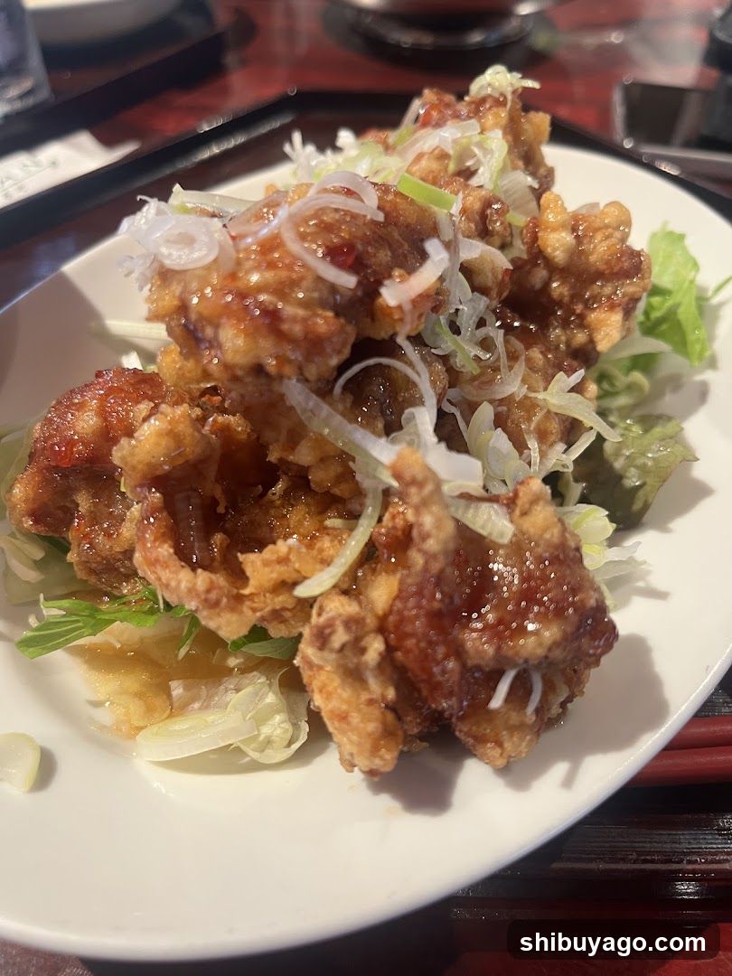 Fried Chicken with Sauce and Garnish