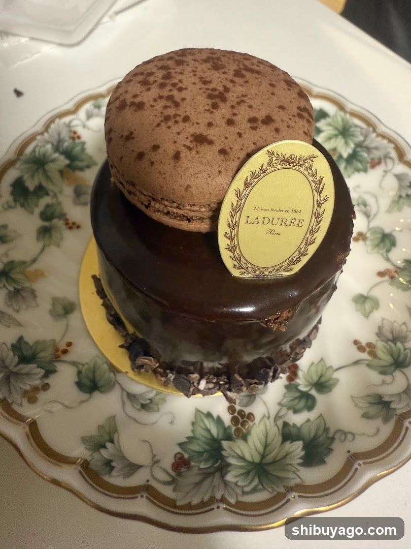 Ladurée Chocolate Cake with Macaron