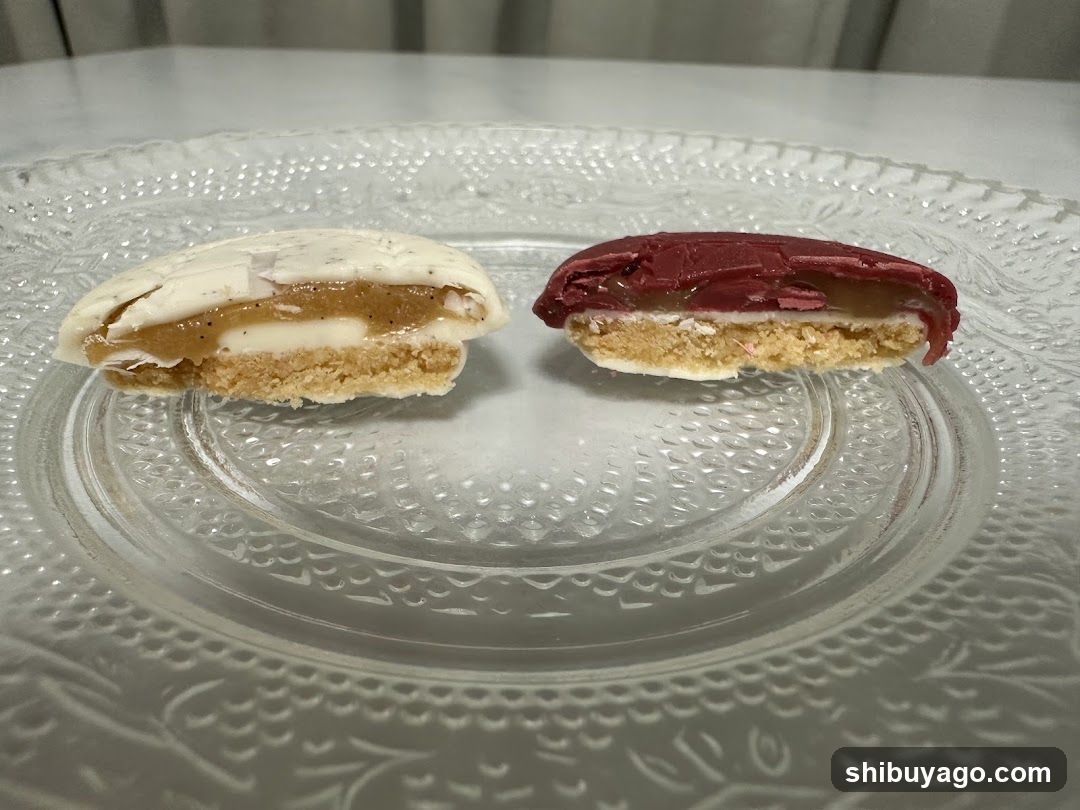 Two Cut Candies on a Glass Plate