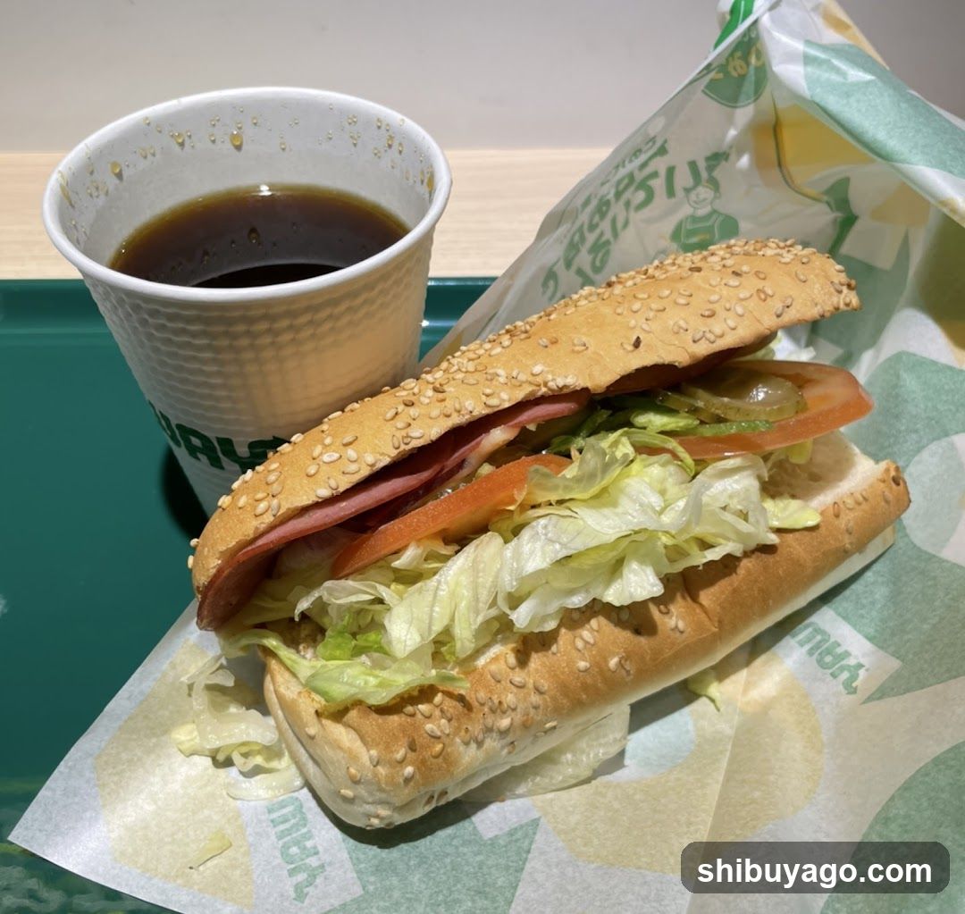 Sub Sandwich and Coffee