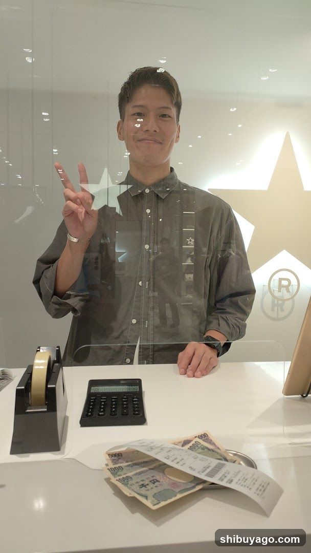 Staff at Counter with Cash and Receipts