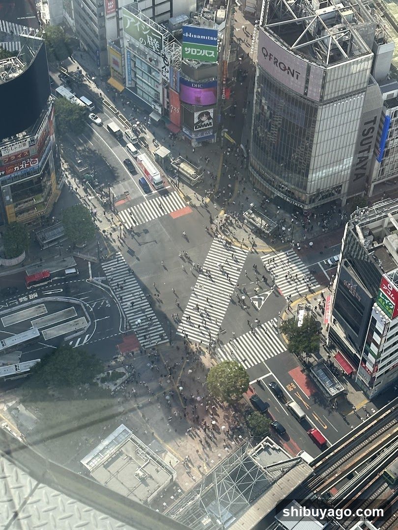 Aerial view of Shibuya Crossing in Tokyo, Japan