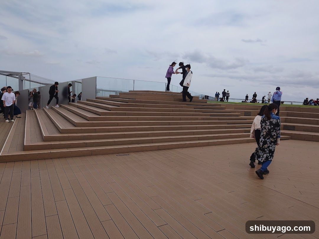 Outdoor Stairs with People