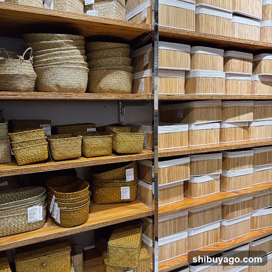 Bamboo and Wicker Storage Baskets