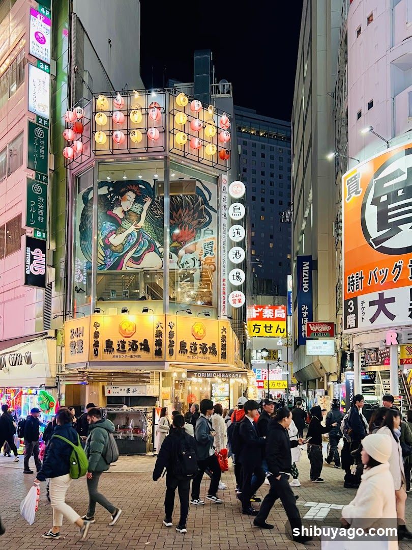 Night street scene in Japan