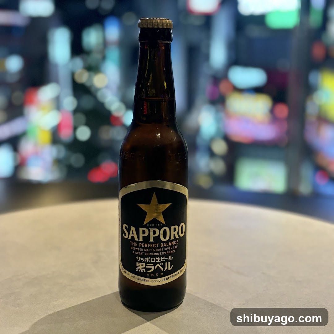 Sapporo Black Label Beer Bottle