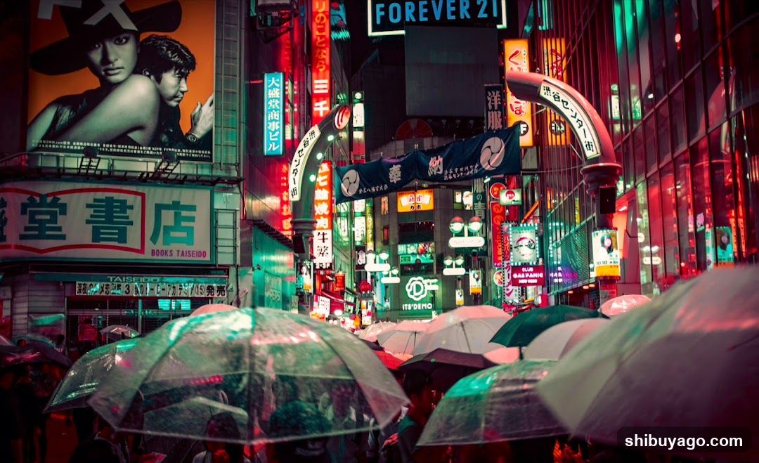 Rainy Tokyo Street at Night