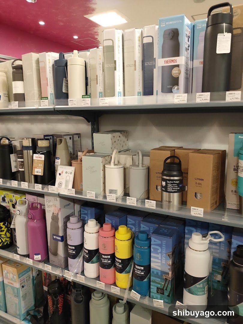 Thermos and Water Bottle Display