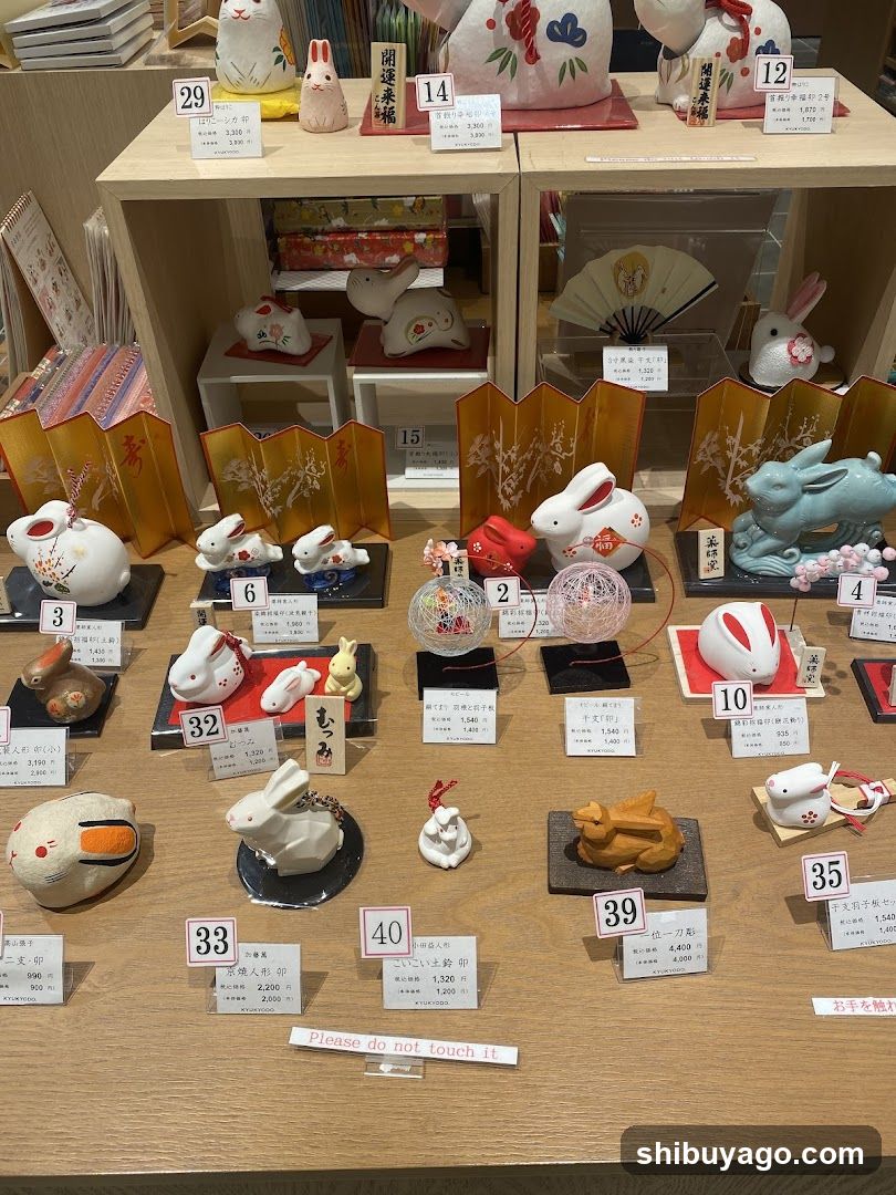 Rabbit-themed merchandise display