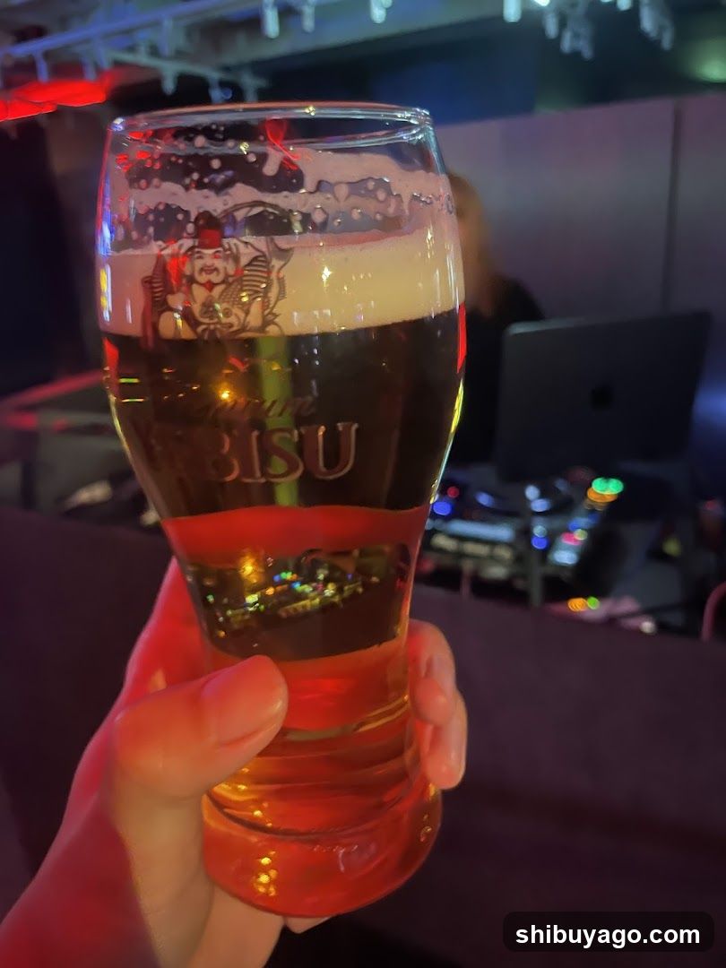 Beer Glass in Club Setting