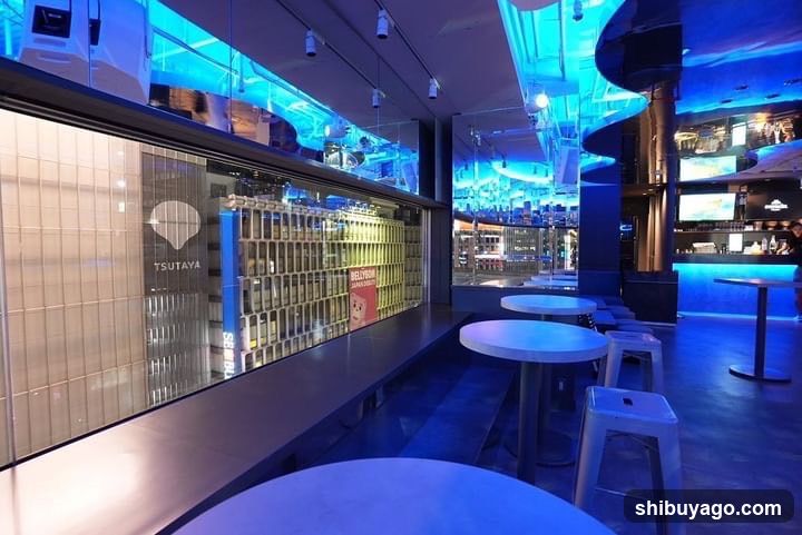 Modern Interior with Blue Lighting
