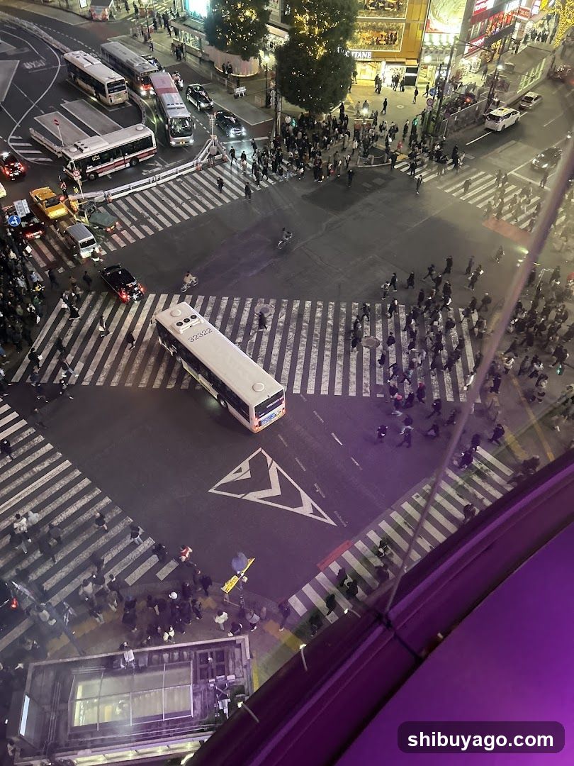Busy intersection at night