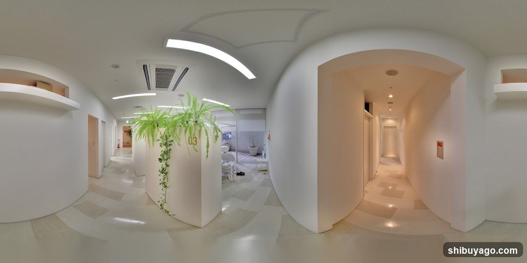 Modern Interior Hallway with Greenery