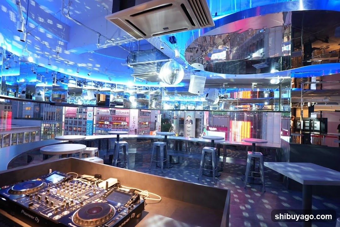 DJ Booth Interior with Mirrored Walls