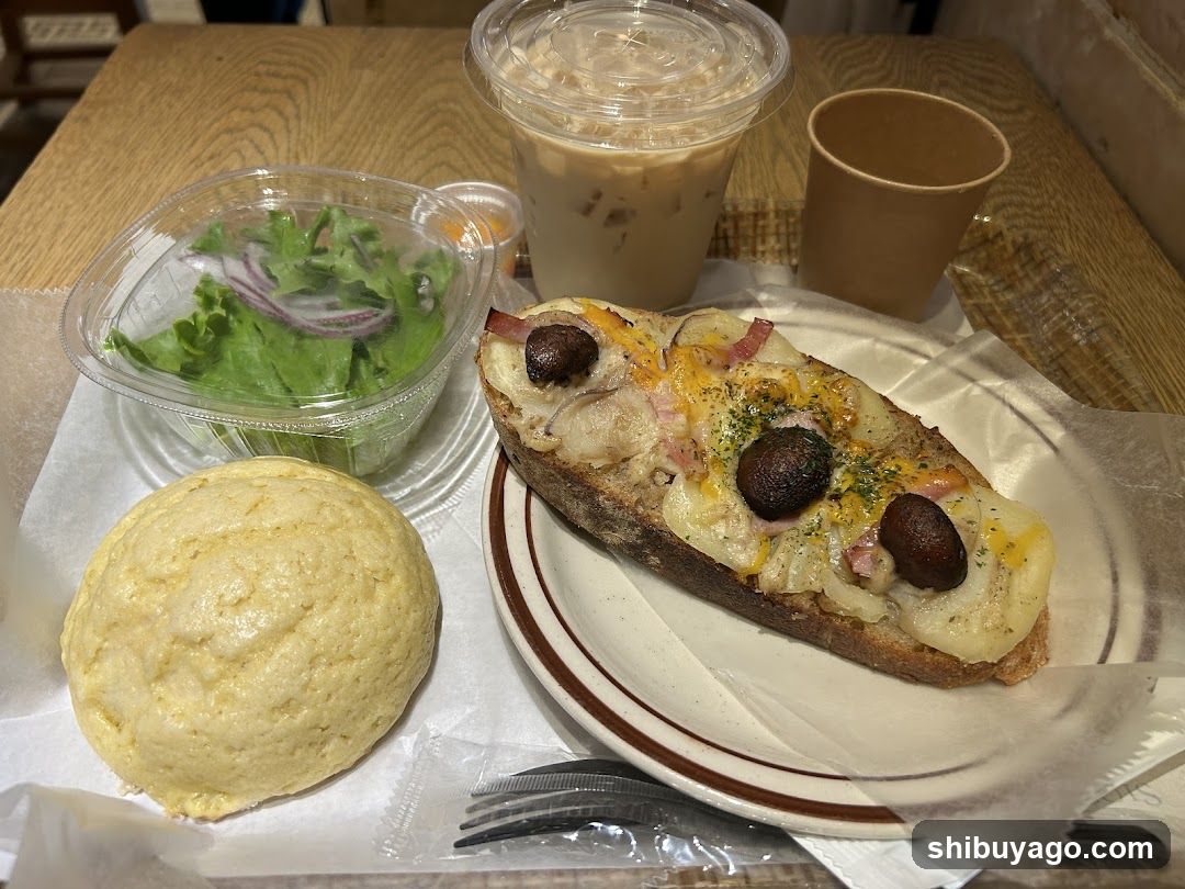 Breakfast Meal with Salad and Drink