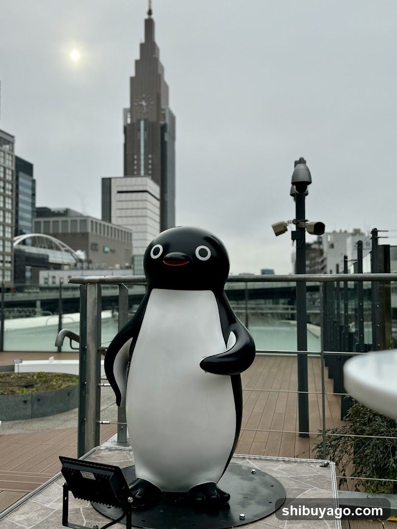 Penguin Statue in Urban Setting
