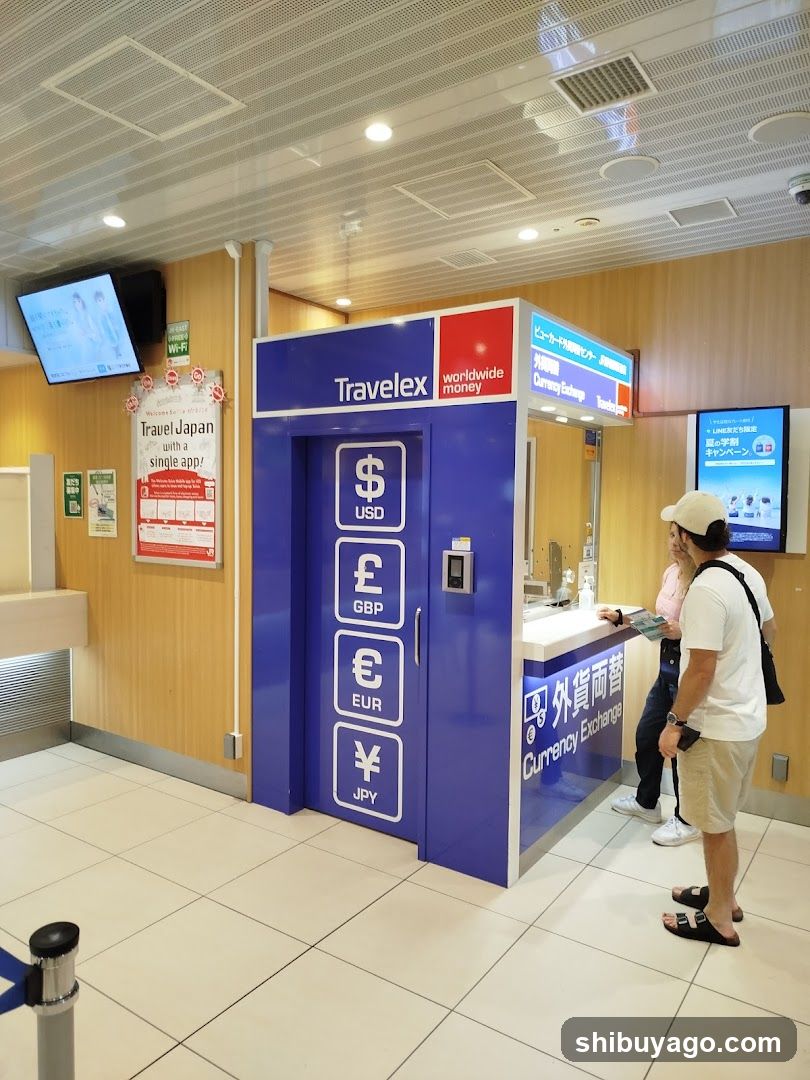 Currency Exchange Booth at Airport
