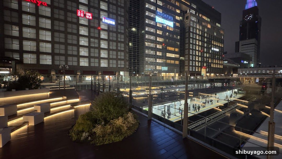 Night Cityscape with Shopping Complex