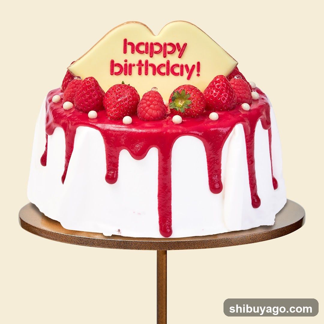 Strawberry Cake with Lip Decoration