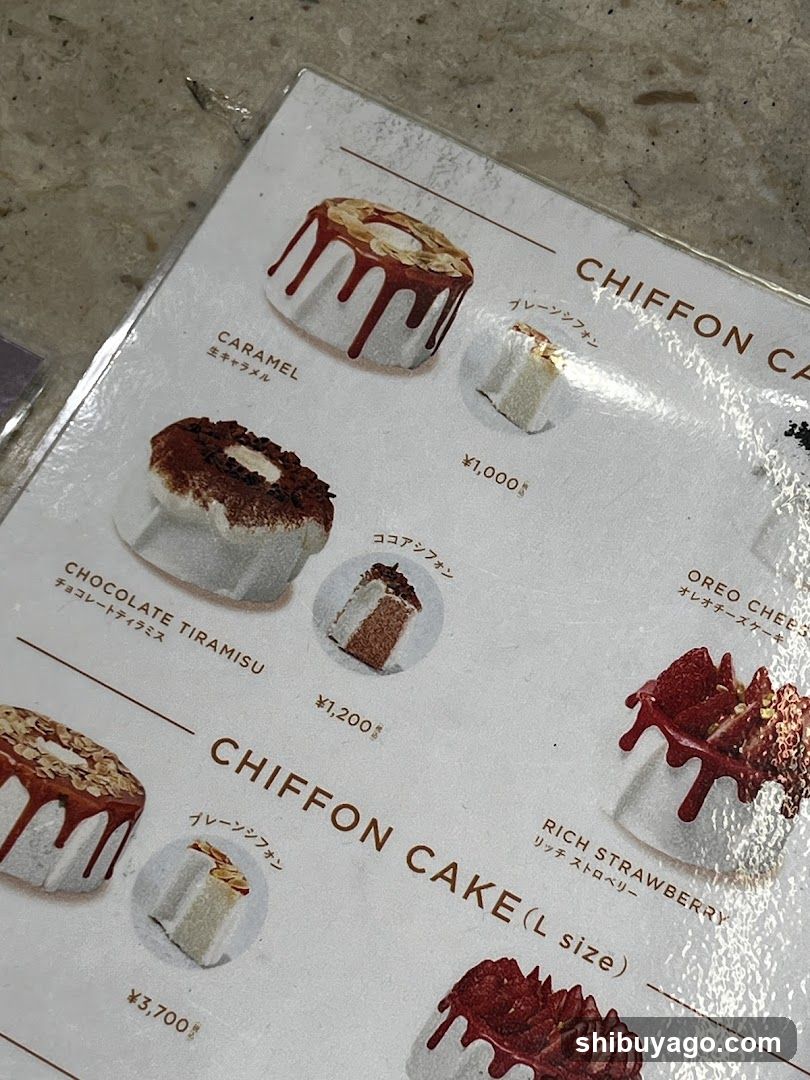 Chiffon Cake Menu