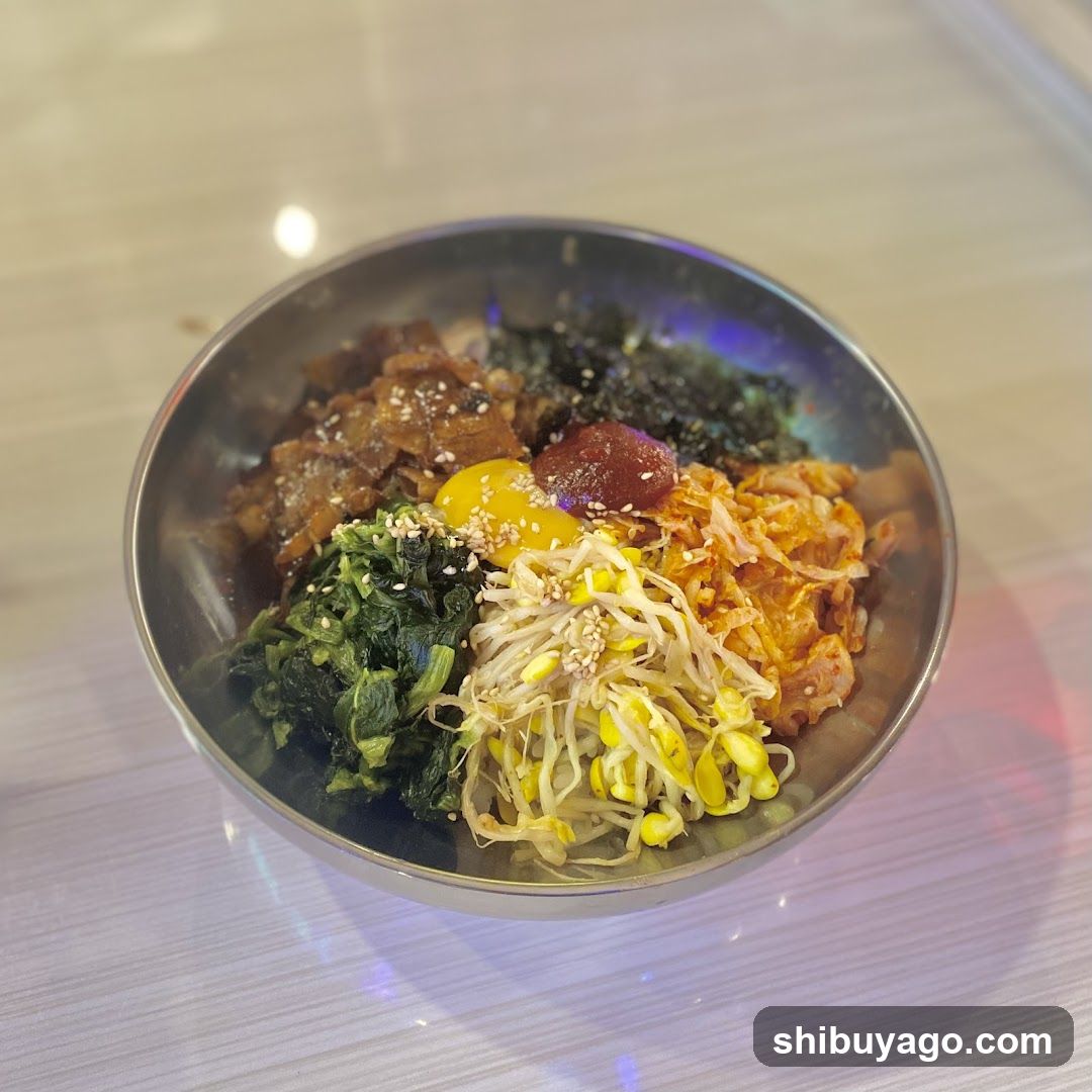 Bowl of Korean-style rice with toppings