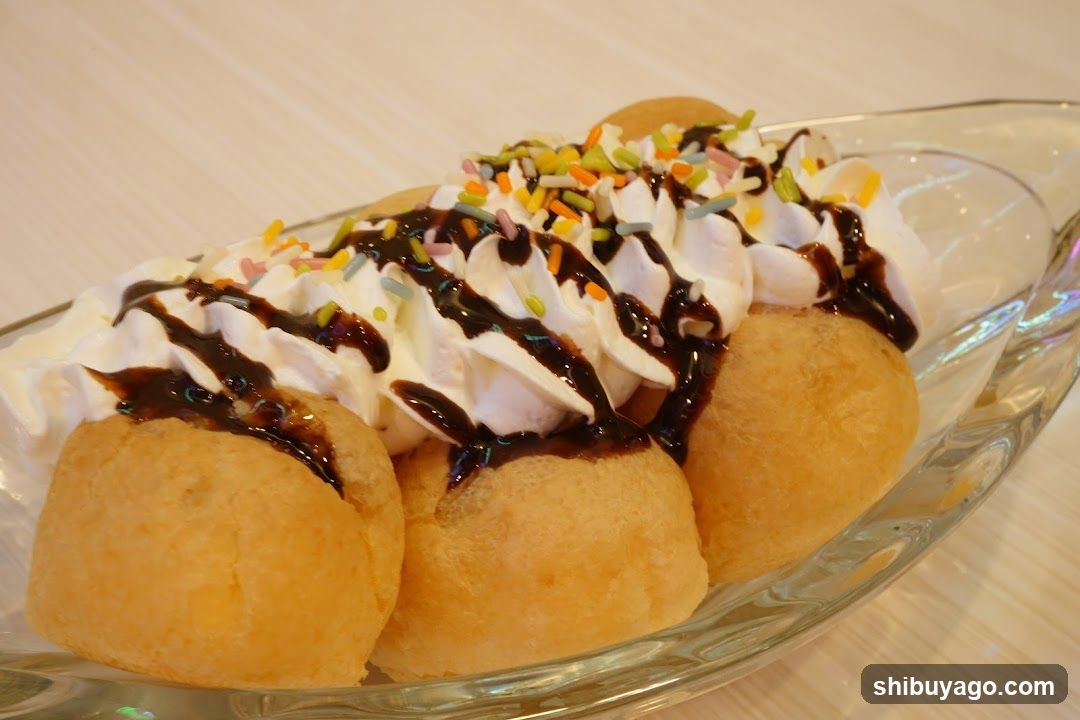 Fried Dough Dessert with Whipped Cream and Sprinkles