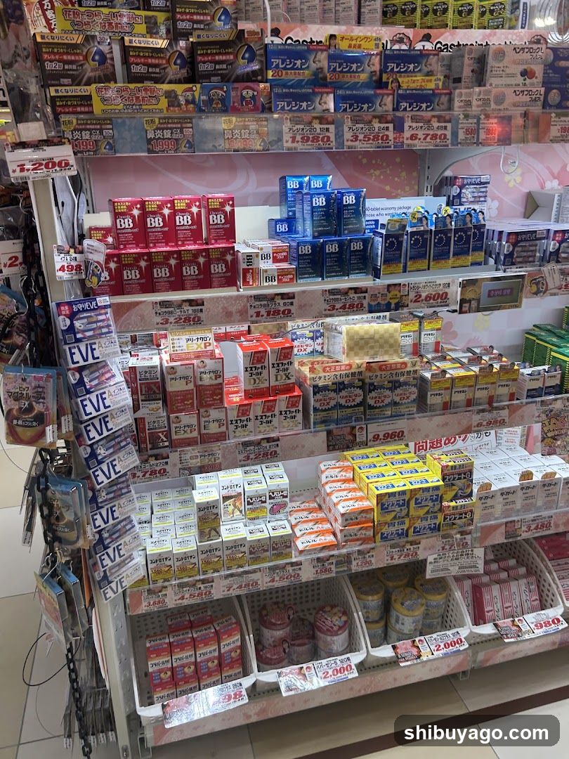 Japanese Pharmacy Shelf Display