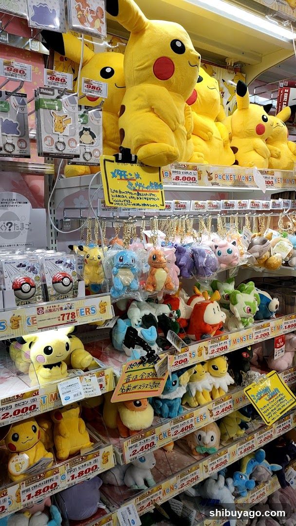 Pokemon plushies display