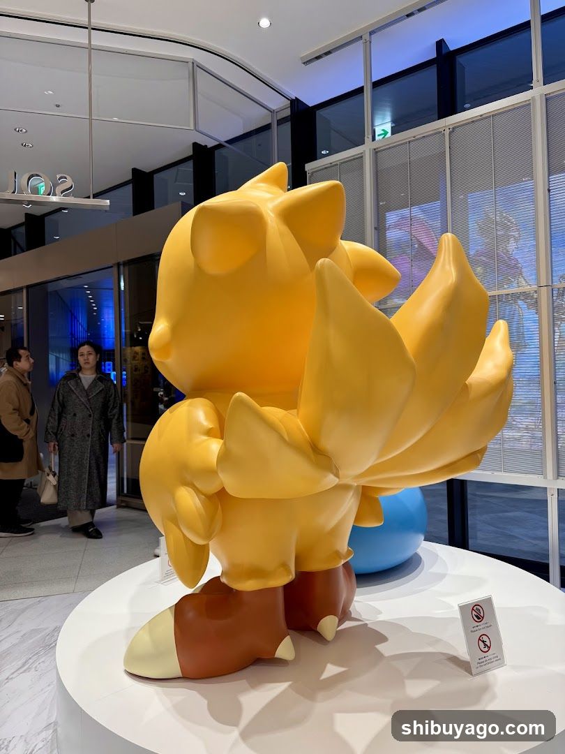 Yellow Fox Sculpture Display