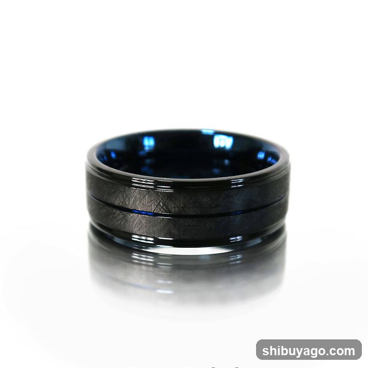 Black Ring with Blue Interior