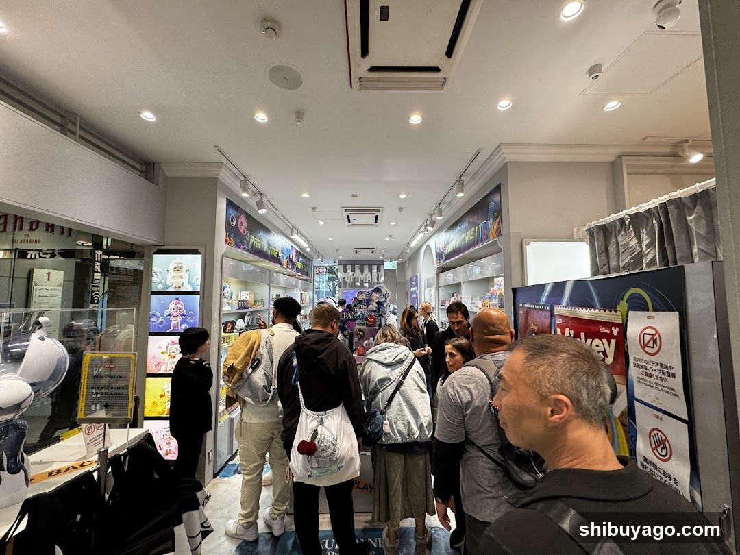 Crowded Store Interior with Merchandise Displays