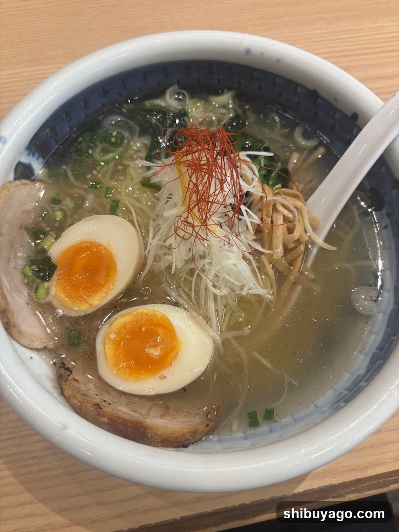Ramen Bowl with Halved Egg and Toppings