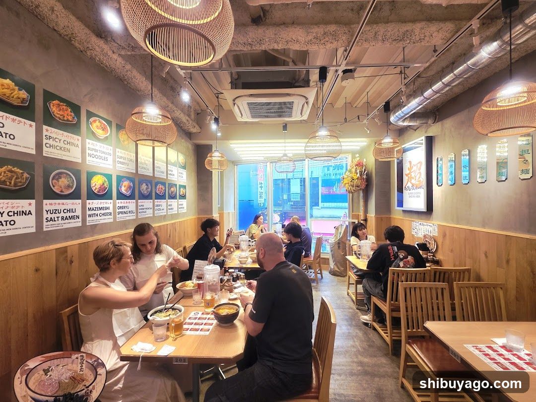 Restaurant Interior with Patrons Dining