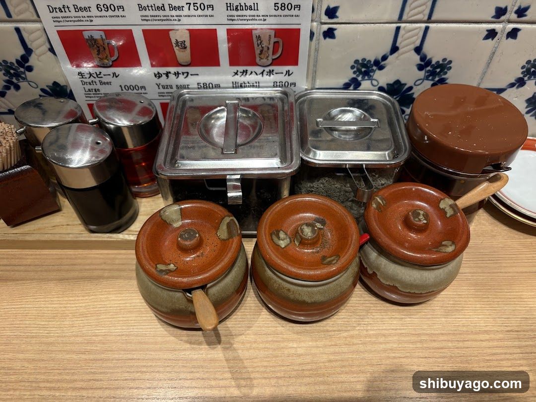 Condiment Jars and Beer Menu Display