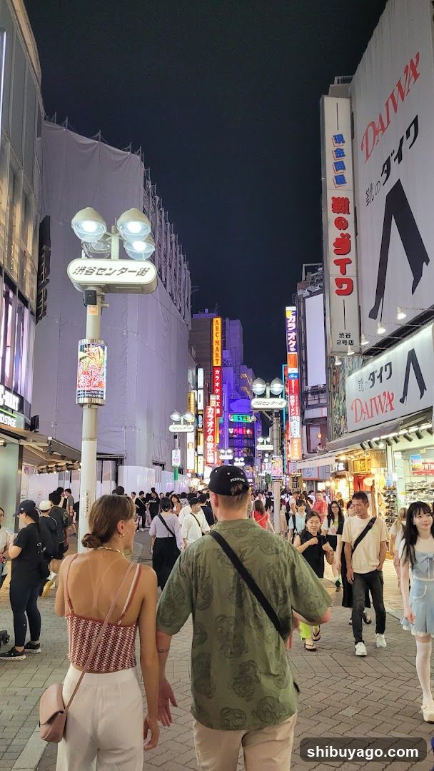 Night Street Scene with Crowds