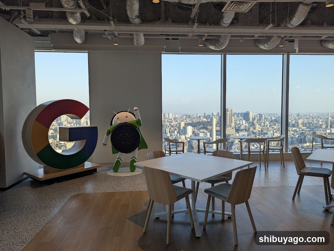 Google Office Interior with Android Statue