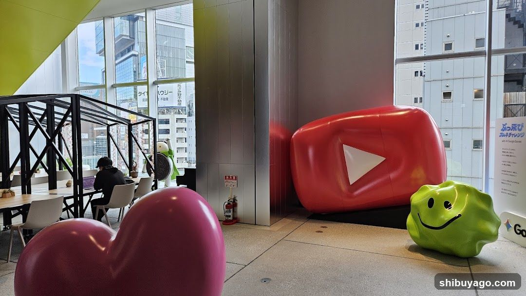YouTube and Google Play Sculptures in a Modern Interior