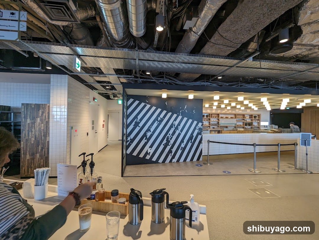 Interior of a modern cafe or food hall