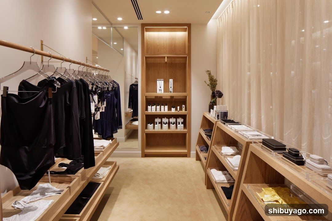 Interior of a minimalist clothing boutique