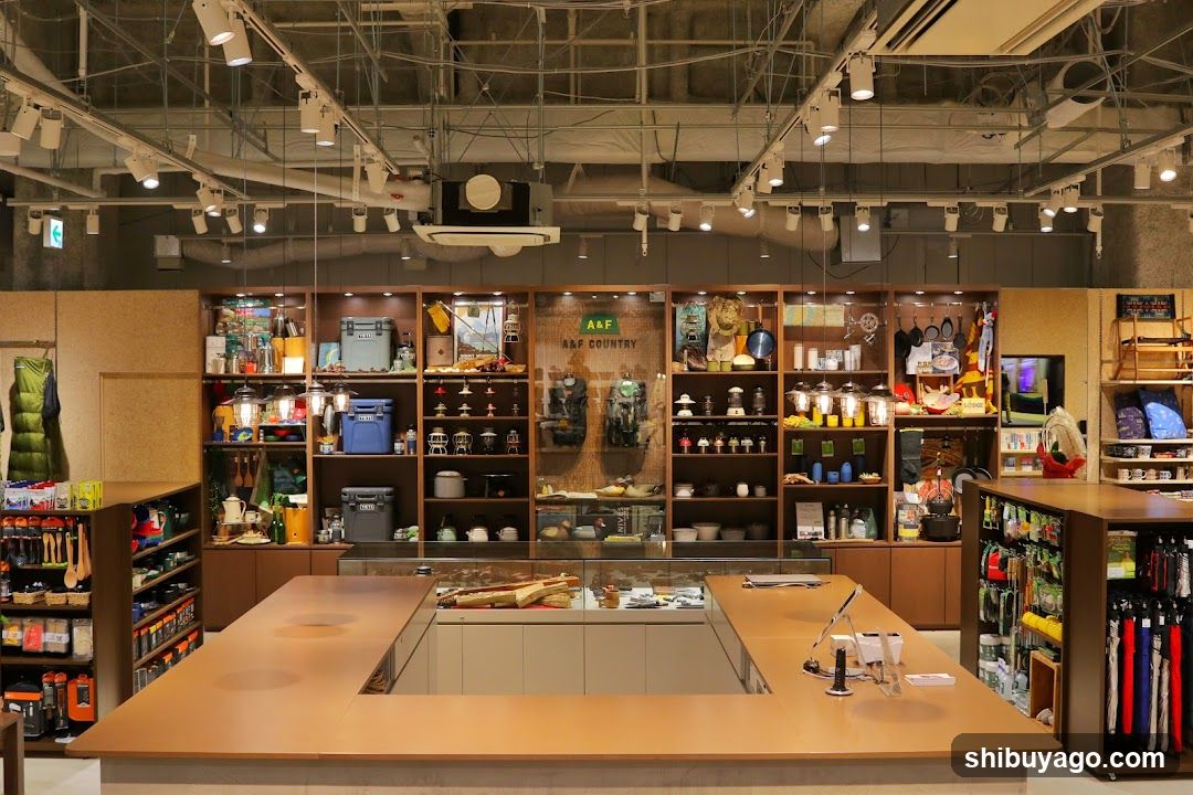 Interior of an outdoor gear and kitchenware store