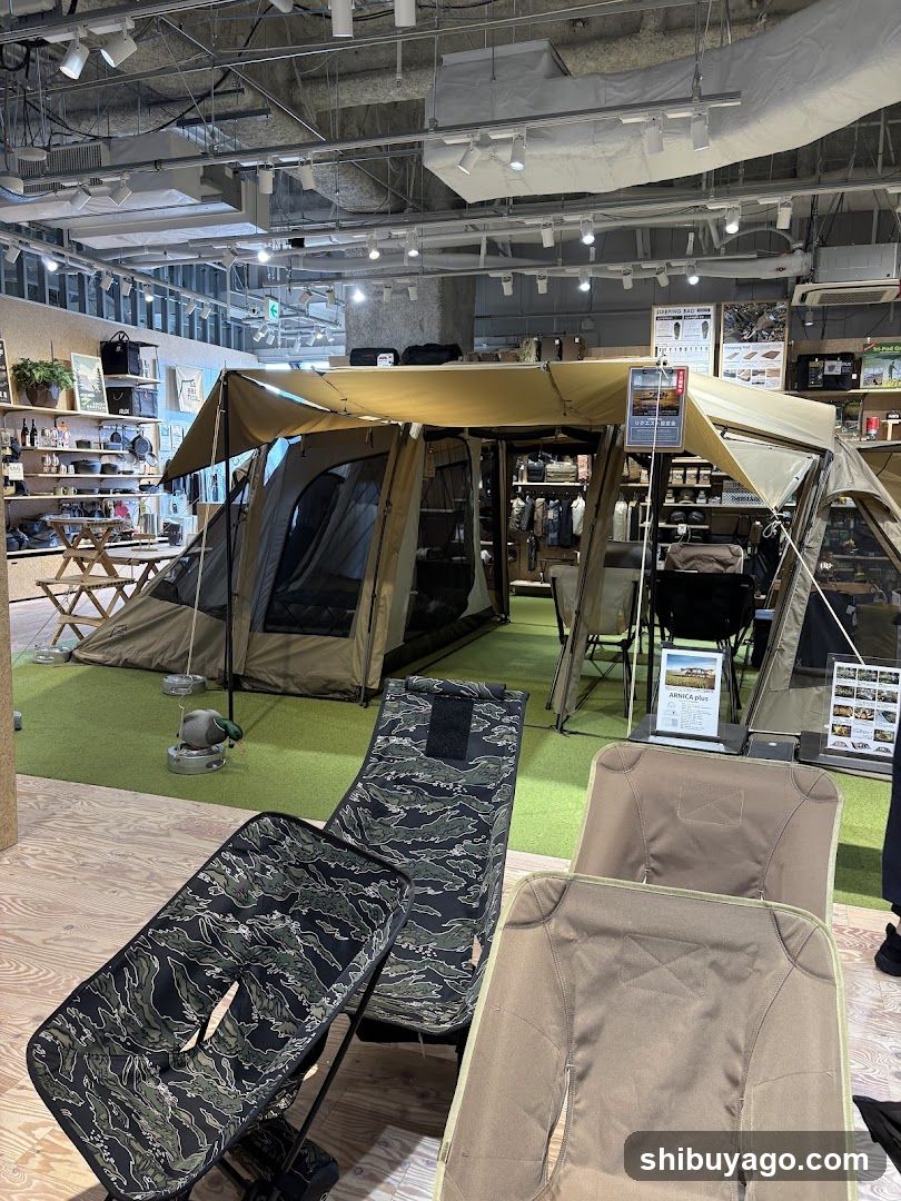 Camping Gear Display Store Interior
