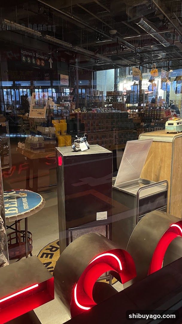 Interior of a store with neon signs