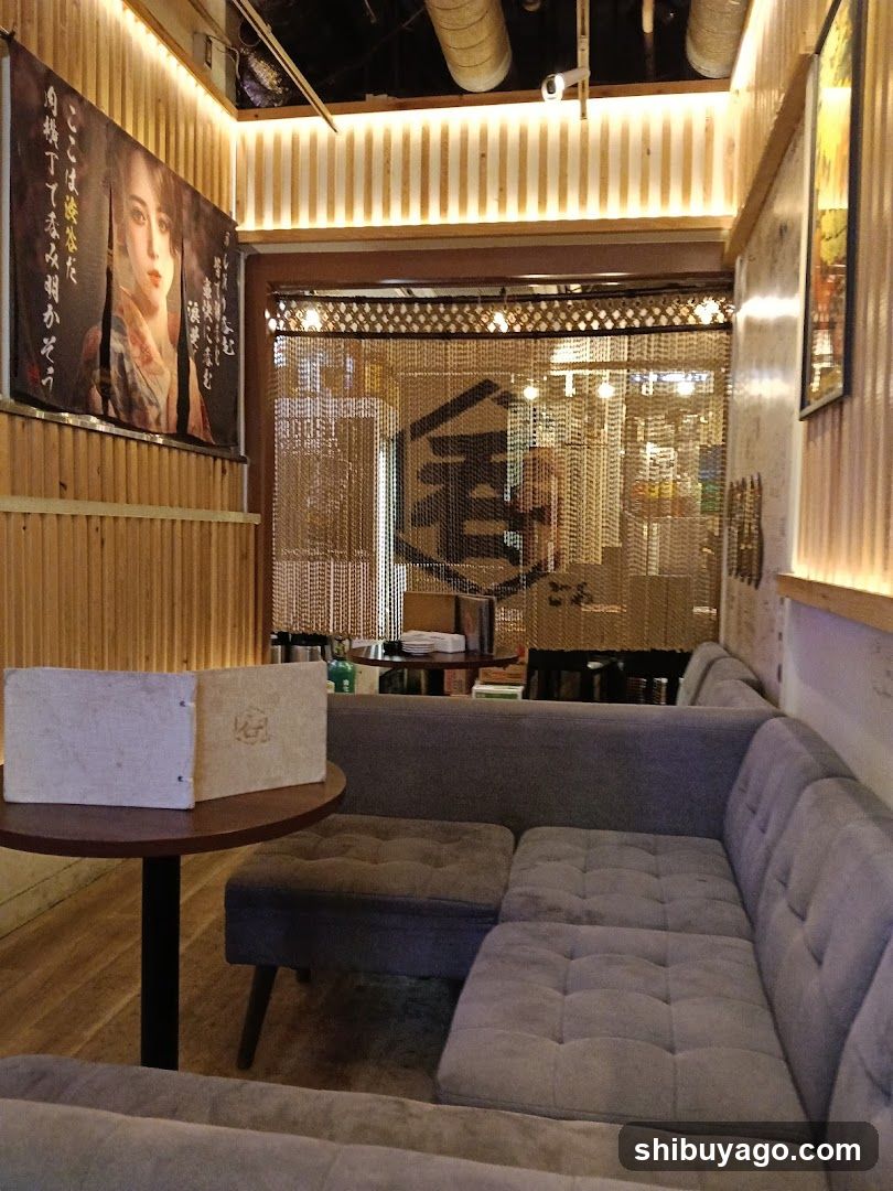 Interior of a Japanese-style restaurant or bar