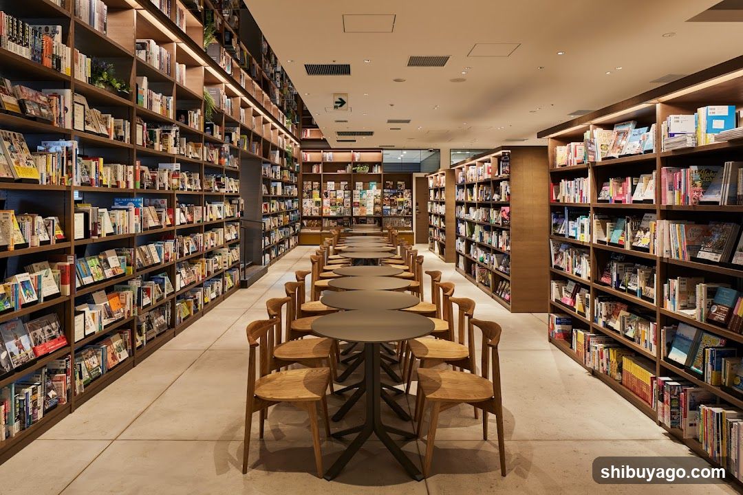 Bookstore Interior with Seating Area