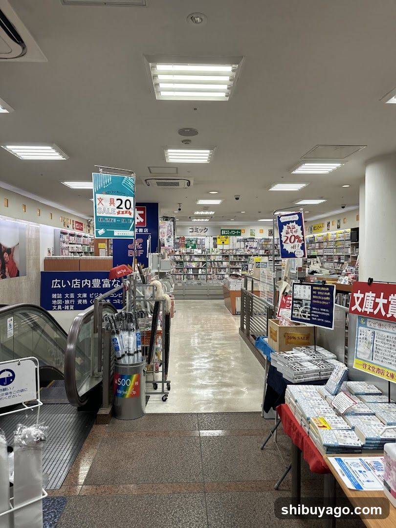 Interior of a Japanese bookstore or stationery store