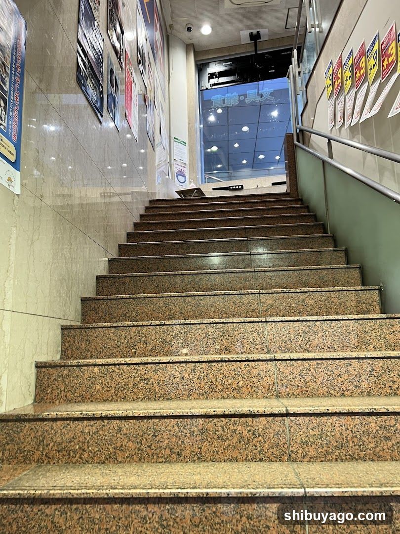 Staircase with Posters and Signage