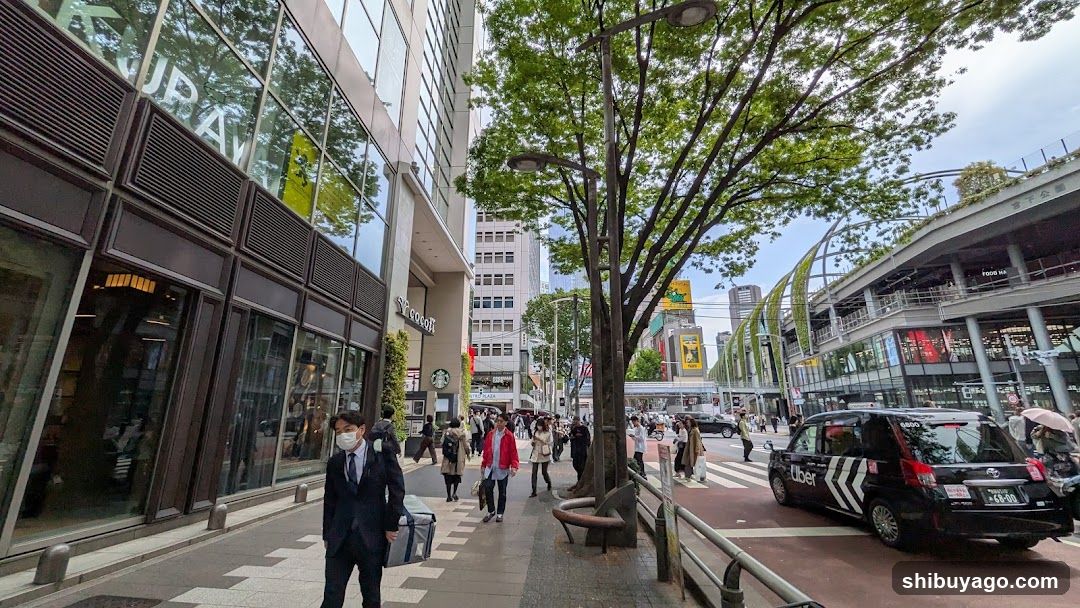 Urban Street Scene with Pedestrians and Vehicles